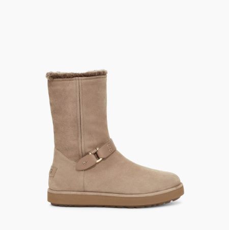 UGG Classic Berge Short Suede Khaki Boots for Women (ETRQ87094)